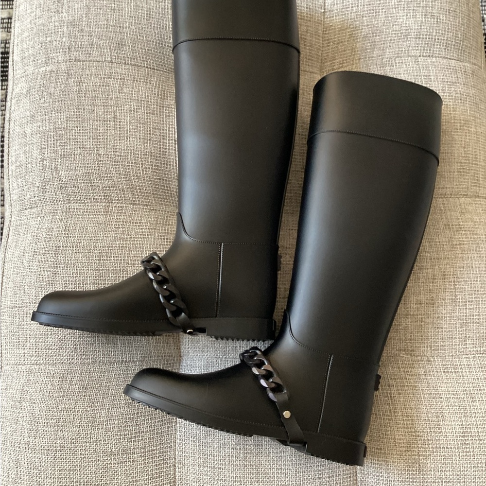 NEW Givenchy Eva Rubber Riding Boots, Size 37